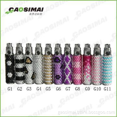 diamond ego battery 650/900/1100mah ego crystal battery wholesale